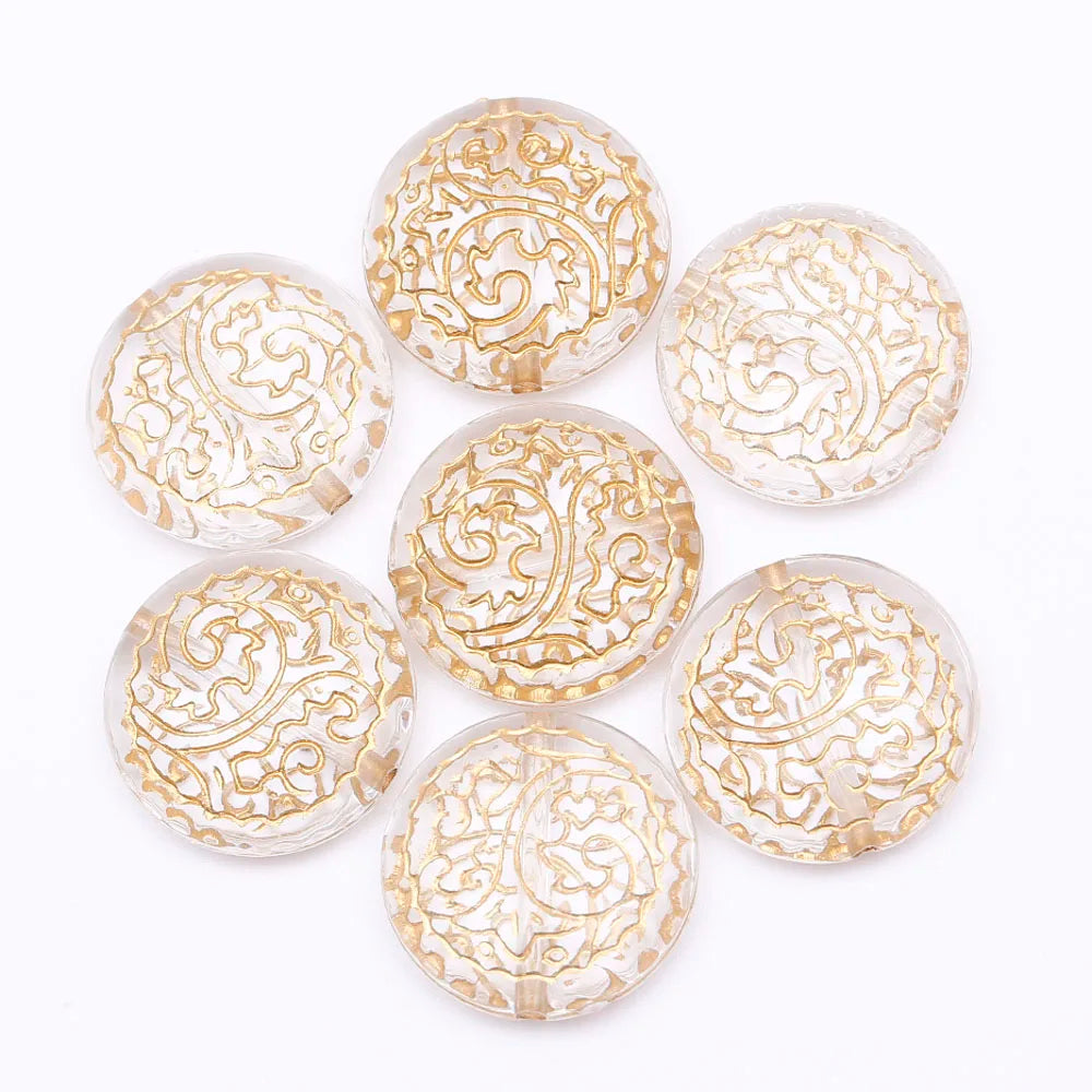 50Pcs Ethnic Acrylic Antique Style Spacer Beads Jewelry Making DIY