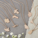 Hometown Map Necklace Bracelet Stainless Steel Pendant Necklaces Women