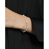 925 Silver Geometric Stone Texture Bracelets Women Unisex