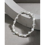 925 Silver Geometric Stone Texture Bracelets Women Unisex