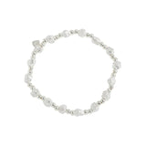 925 Silver Geometric Stone Texture Bracelets Women Unisex