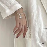 925 Sterling Silver Love Heart Chain Bracelet
