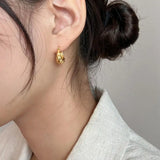 925 Silver Irregular Hoop Earrings Punk Charm Minimalist Jewelry Brincos