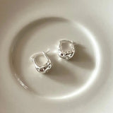 925 Silver Irregular Hoop Earrings Punk Charm Minimalist Jewelry Brincos