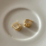 925 Silver Irregular Hoop Earrings Punk Charm Minimalist Jewelry Brincos