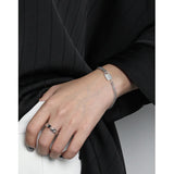 925 Silver Double-Layer Chain Bracelet with OT Buckle Lock