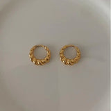 925 Silver Spiral Pattern Hoop Earrings Geometric Women's Engagement Wedding
