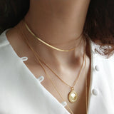 S925 Sterling Silver Flat Necklace Waterproof Filmy Snake Chain