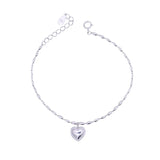 CHOZON 925 Sterling Silver Rice Grain Heart Bracelet