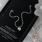 CHOZON 925 Sterling Silver Rice Grain Heart Bracelet