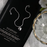 CHOZON 925 Sterling Silver Rice Grain Heart Bracelet