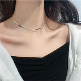 925 Silver French INS Blade Chain Clavicle Women Banquet Jewelry