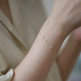 CHOZON 925 Sterling Silver Zircon Star Bracelet 14K Plated Banquet Jewelry