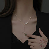 925 Silver Pearls Pendant Necklace Women Dating Jewelry