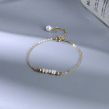 CHOZON 925 Sterling Silver Pearl Bracelet Classic Wedding Jewelry