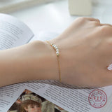 CHOZON 925 Sterling Silver Pearl Bracelet Classic Wedding Jewelry
