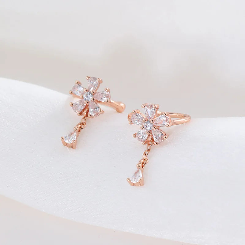 CHOZON 925 Sterling Silver Crystal Ear Clip