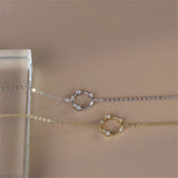 CHOZON 925 Silver Plated 14K Crystal Bracelet Women Party Jewelry