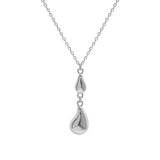Water Drop Pendant Texture S925 Sterling Silver Chain Necklace