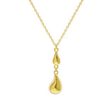 Water Drop Pendant Texture S925 Sterling Silver Chain Necklace