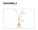 Water Drop Pendant Texture S925 Sterling Silver Chain Necklace