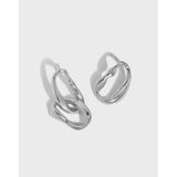 Minimalist Asymmetrical Earing Sterling 925 Silver Stud Earrings Gift Women