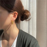 S925 Silver Twist Circle Geometric Hoop Earrings Retro Party Jewelry