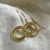 S925 Silver Twist Circle Geometric Hoop Earrings Retro Party Jewelry