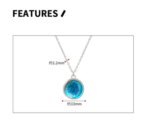 Ocean Series Glaze Round Collar S925 Silver Necklace