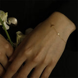 S925 Silver Gold-Plate Moon Star Bracelet Women Cold Wind Niche Hand Jewelry