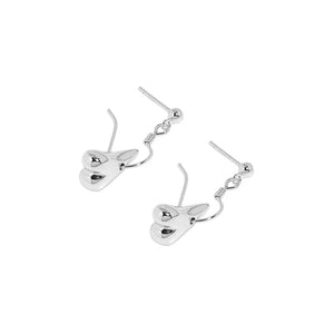 925 Sterling Silver Ins Niche Minimalist Round Bead Love Drop Rings