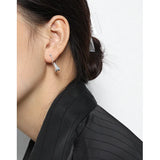925 Sterling Silver Ins Niche Minimalist Round Bead Love Drop Rings
