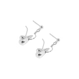 925 Sterling Silver Ins Niche Minimalist Round Bead Love Drop Rings