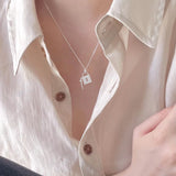 Diamond Key Lock Necklace Vintage Style Women Gift