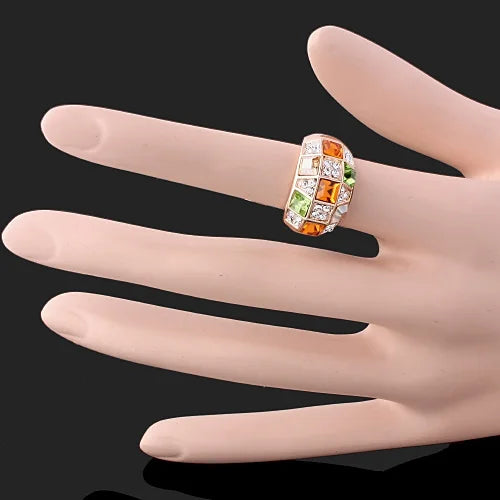 Vintage Square Crystal Wedding Ring for Women