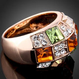 Vintage Square Crystal Wedding Ring for Women
