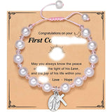 First Communion Bracelet for Girls Rosary Cross & Our Lady of Guadalupe Bracelet
