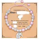 First Communion Bracelet for Girls Rosary Cross & Our Lady of Guadalupe Bracelet