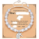 First Communion Bracelet for Girls Rosary Cross & Our Lady of Guadalupe Bracelet