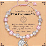 First Communion Bracelet for Girls Rosary Cross & Our Lady of Guadalupe Bracelet