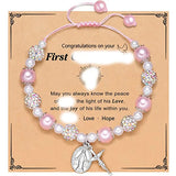 First Communion Bracelet for Girls Rosary Cross & Our Lady of Guadalupe Bracelet