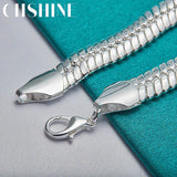 925 Silver 10mm Snake Chain Bracelet For Women Man Wedding Party