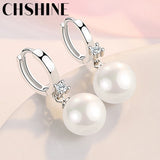 925 Silver 12mm Natural Pearl Earrings For Women Banquet Party