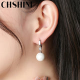 925 Silver 12mm Natural Pearl Earrings For Women Banquet Party