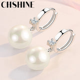 925 Silver 12mm Natural Pearl Earrings For Women Banquet Party