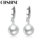 925 Silver 12mm Natural Pearl Earrings For Women Banquet Party