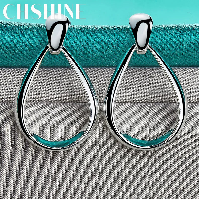 925 Silver Water Drop Earrings for Banquet Party