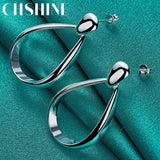 925 Silver Water Drop Earrings for Banquet Party