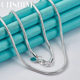 925 Silver 3mm Snake Chain Necklace for Women Men Wedding Party