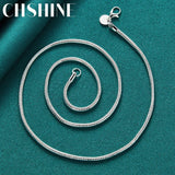 925 Silver 3mm Snake Chain Necklace for Women Men Wedding Party